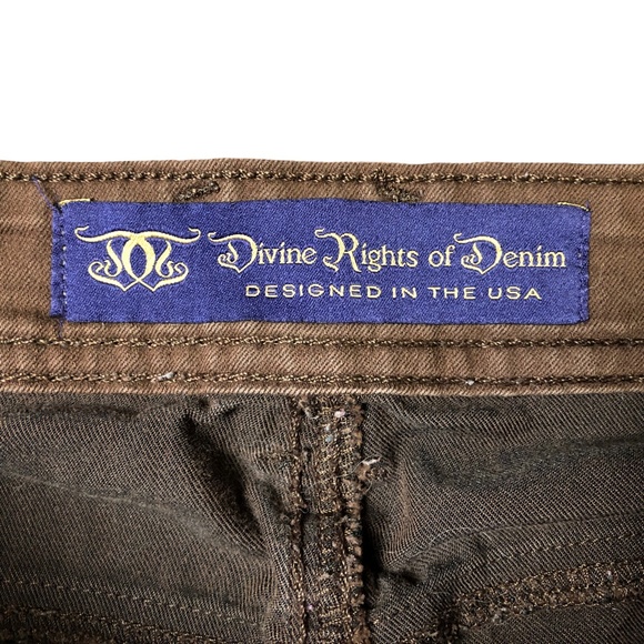 Divine Rights Of Denim Brown Skinny Jeans Zip Up Leg Womens 27 - Picture 3 of 7